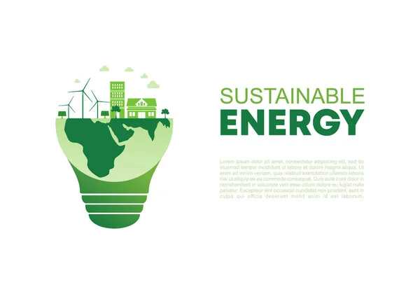 Elementos Diseño Fondo Para Desarrollo Energético Sostenible Concepto Medio Ambiente — Archivo Imágenes Vectoriales