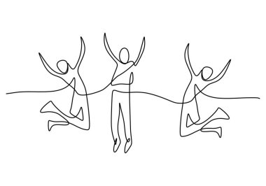 Beyaz arka planda izole edilmiş tek bir mutlu insan çizgisi..