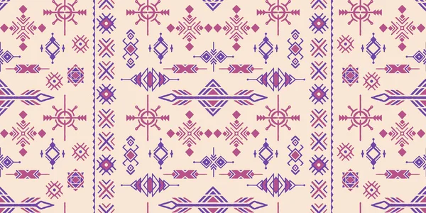 Conjunto Patrones Estampados Sin Costura Dibujados Mano Estilo Tribal Étnico — Vector de stock