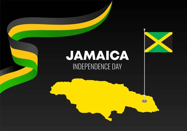 Jamaica Día Independencia Banner Cartel Para Celebración Nacional Agosto — Archivo Imágenes Vectoriales