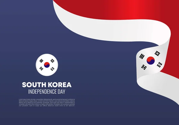 Sydkorea Självständighetsdagen Bakgrund Banner Affisch För Nationellt Firande Den Augusti — Stock vektor