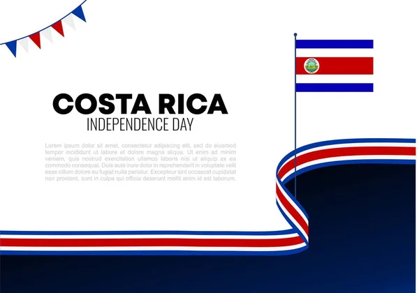 Día Independencia Costa Rica Cartel Banner Fondo Para Celebración Nacional — Archivo Imágenes Vectoriales