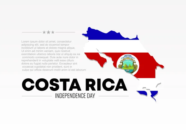 Día Independencia Costa Rica Cartel Banner Fondo Para Celebración Nacional — Vector de stock