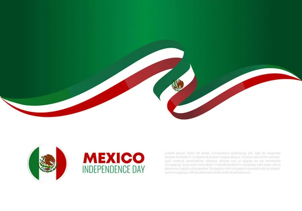 Día Independencia México Cartel Bandera Fondo Para Celebración Nacional Septiembre — Archivo Imágenes Vectoriales