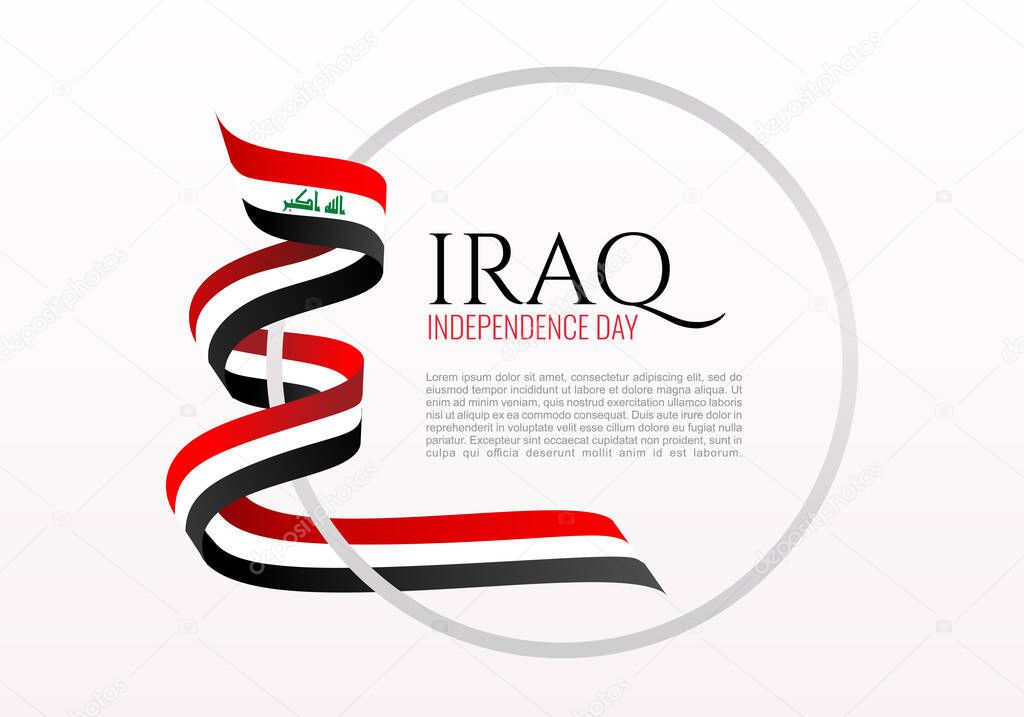 Iraq independence day background banner poster for national celebration on October 3rd.