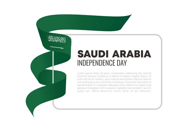 Fondo Del Día Independencia Arabia Saudita Con Bandera Árabe Color — Archivo Imágenes Vectoriales