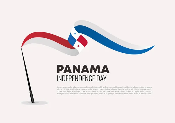 Fondo Día Independencia Panamá Con Bandera Para Celebración Nacional Junio — Vector de stock