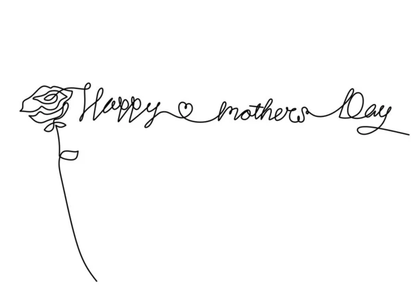 在白色背景下 一串连续的母亲节玫瑰 — 图库矢量图片