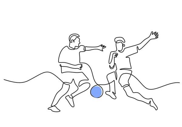 Одна Сплошная Линия Футболиста Делать Тренировки Изолированы Белом Фоне — стоковый вектор