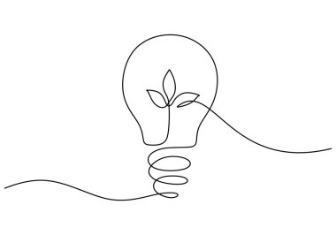 Beyaz arka planda izole edilmiş büyük lamba içinde sürekli tek bir bitki hattı..