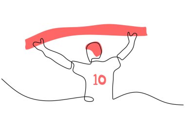 Beyaz arka planda izole edilmiş tek bir futbol taraftarı hattı.