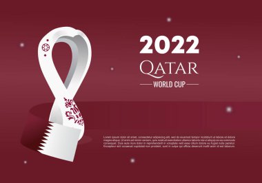 2022 Dünya Kupası Katar arka planı Burgonya rengi ve Katar süsüsüyle.