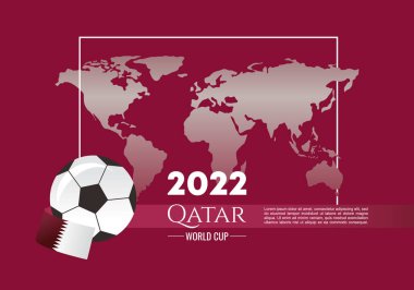 2022 Dünya Kupası Katar arka planı Burgonya rengi ve Katar süsüsüyle.