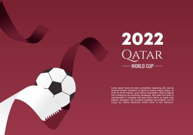 2022 Dünya Kupası Katar arka planı Burgonya rengi ve Katar süsüsüyle.
