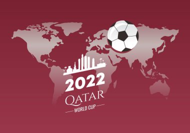 2022 Dünya Kupası Katar arka planı Burgonya rengi ve Katar süsüsüyle.