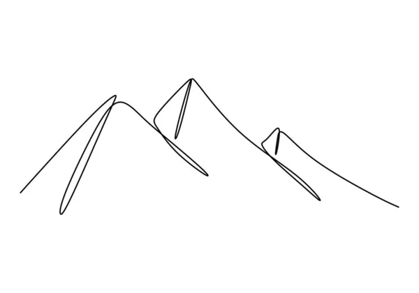 Kontinuerlig Enda Rad Tre Pyramider Isolerad Vit Bakgrund — Stock vektor