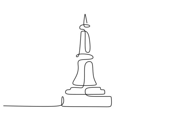 Una Sola Línea Continua Tugu Jogja Aislada Sobre Fondo Blanco — Vector de stock