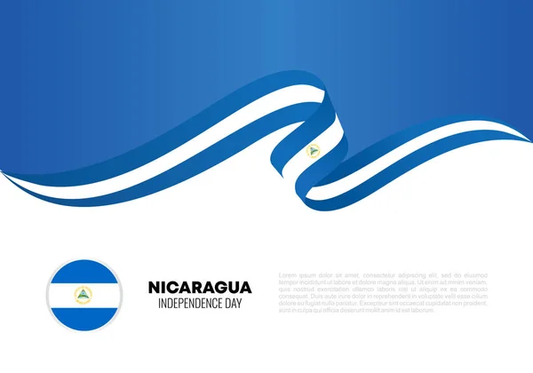 Bandera Fondo Del Día Independencia Nicaragua Para Celebración Nacional Septiembre — Archivo Imágenes Vectoriales
