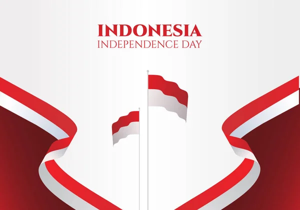 インドネシア独立記念日記念バナーポスター8月17日 — ストックベクタ