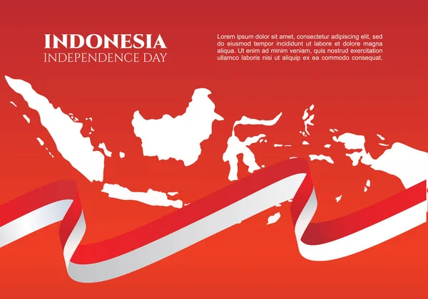 인도네시아 독립기념일 국경일을 기념하는 현수막 포스터 — 스톡 벡터