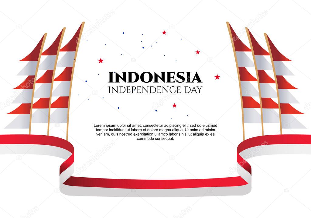 Indonesia independence day background banner poster for national celebration on august 17 th.