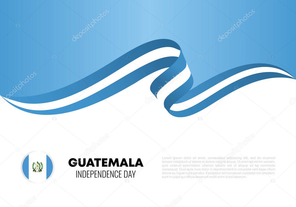 Guatemala independence day background for national celebration on september 15 isolated on white background.