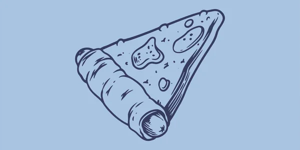 Hand Drawing Fast Food Set Pizza Junk Food Restaurant Fast — Vector de stock