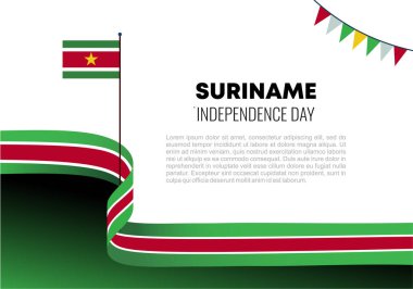 Suriname independence day background banner poster for national celebration on November 25 th.