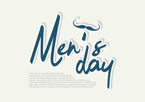 Men Day Background Banner Poster Moustache White Color — Image vectorielle