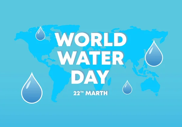 World Water Day Poster Banner Background Water Drop Blue Color — Stockvektor