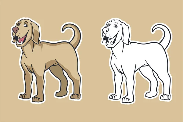 Λαμπραντόρ Retriever Σκυλί Διάνυσμα Εικονογράφηση Στυλ Κινουμένων Σχεδίων — Διανυσματικό Αρχείο