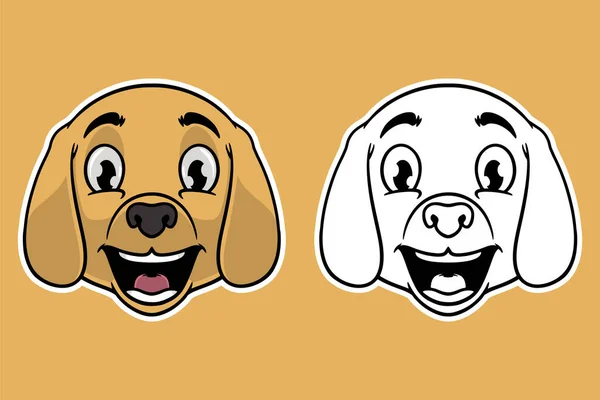 Dog Head Mascot Vector Illustration Cartoon Style — ストックベクタ