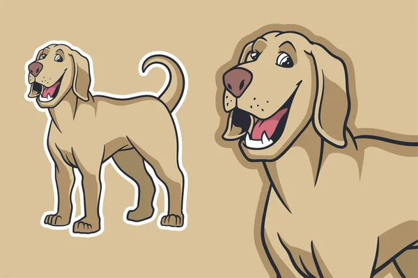 Λαμπραντόρ Retriever Σκυλί Διάνυσμα Εικονογράφηση Στυλ Κινουμένων Σχεδίων — Διανυσματικό Αρχείο