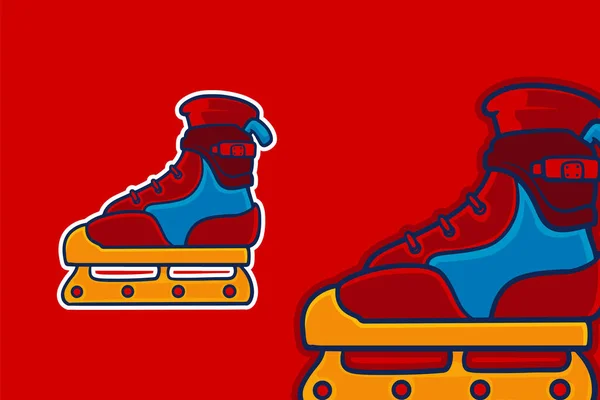 Inline Skate Vector Illustration Cartoon Style —  Vetores de Stock