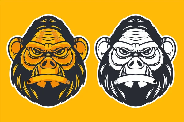 Gorilla Head Mascot Vector Illustration Cartoon Style — Stockový vektor