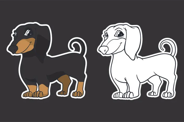 Dachshund Dog Vector Illustration Cartoon Style — Image vectorielle