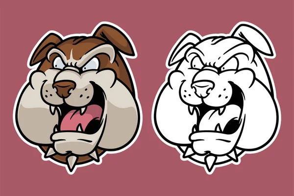 Bulldog Head Mascot Vector Illustration Cartoon Style — Stockový vektor