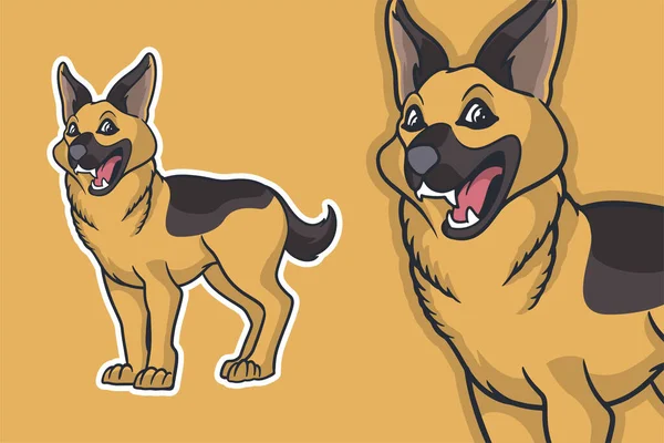 Shepherd Dog Vector Illustration Cartoon Style — 图库矢量图片