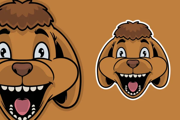 Dog Head Mascot Vector Illustration Cartoon Style — Stockvektor
