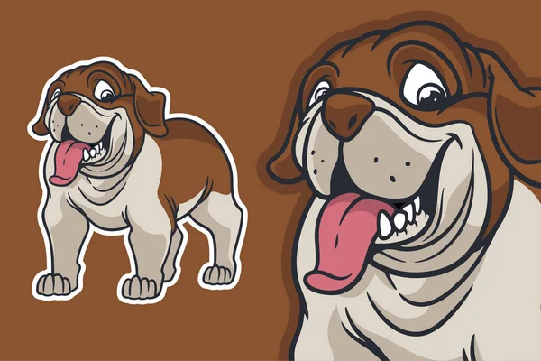 Ταύρος Σκυλί Διάνυσμα Εικονογράφηση Στυλ Κινουμένων Σχεδίων — Διανυσματικό Αρχείο