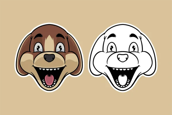 Dog Head Mascot Vector Illustration Cartoon Style — 스톡 벡터