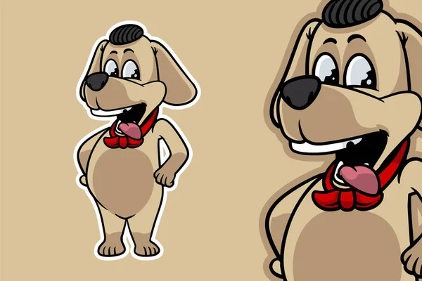 Standing Dog Mascot Vector Illustration Cartoon Style — ストックベクタ
