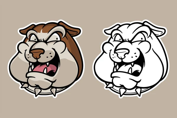 Bulldog Head Mascot Vector Illustration Cartoon Style — Stockvektor