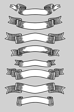 Şerit afiş vektör çizim ayarla