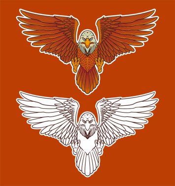 eagle mascot vector illustration cartoon style
