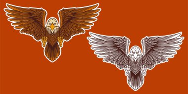 eagle mascot vector illustration cartoon style