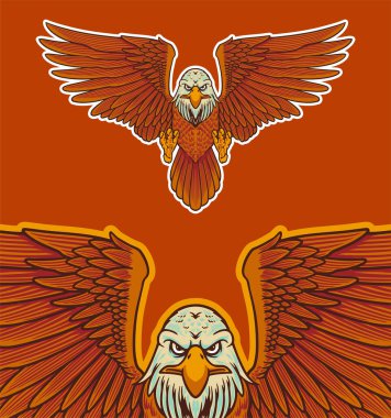 eagle mascot vector illustration cartoon style