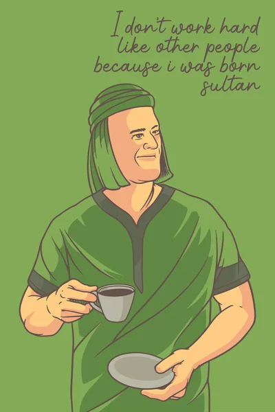 Человек Пьющий Векторную Иллюстрацию Кофе — стоковый вектор