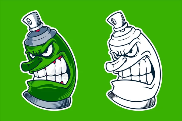 Spray Can Graffiti Mascot Vector Illustration — Vettoriale Stock