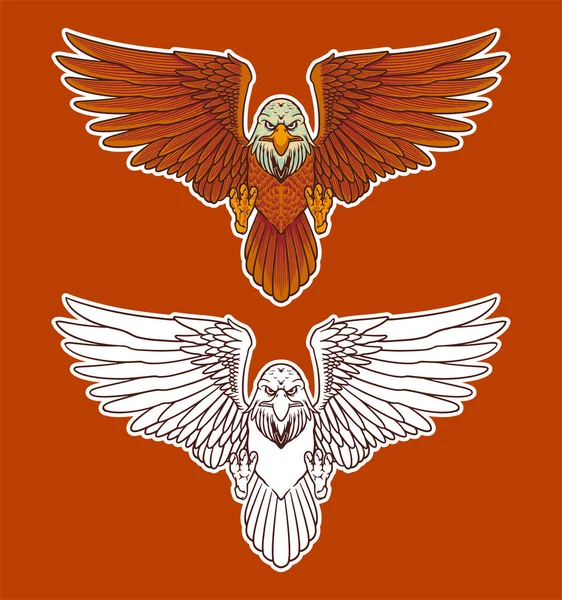 Eagle Mascot Vector Illustration Cartoon Style —  Vetores de Stock